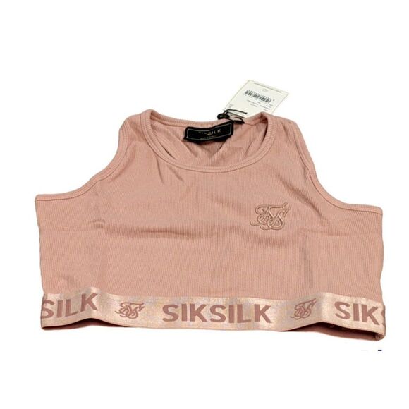 Siksilk Womens Size 15 Pink Racerback Pullover Taped Rib Bralette Bra SSG-0172 - Picture 1 of 7